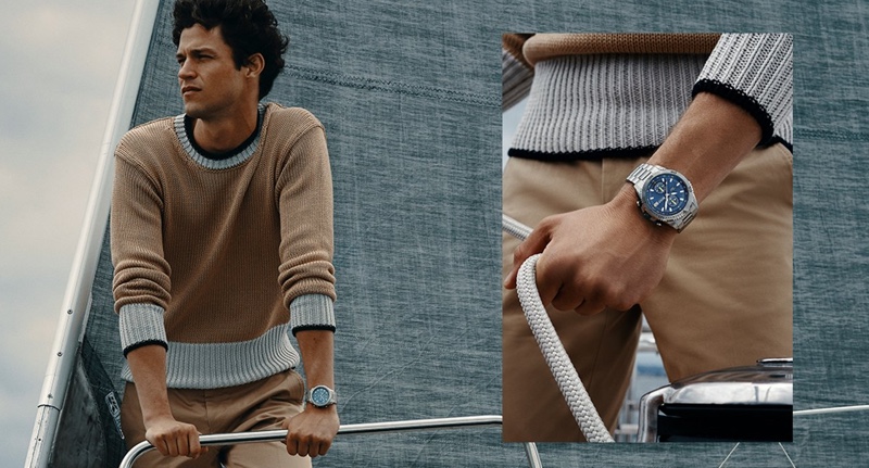 Connecting with BOSS, Miles McMillan wears the German brand's Vela watch. » Simon, Miles & Geron Front BOSS Fall '19 Watches Campaign Connecting with BOSS, Miles McMillan wears the German brand's Vela watch.