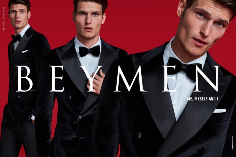 Donning a sharp tuxedo, John Todd appears in Beymen's fall-winter 2019 campaign.