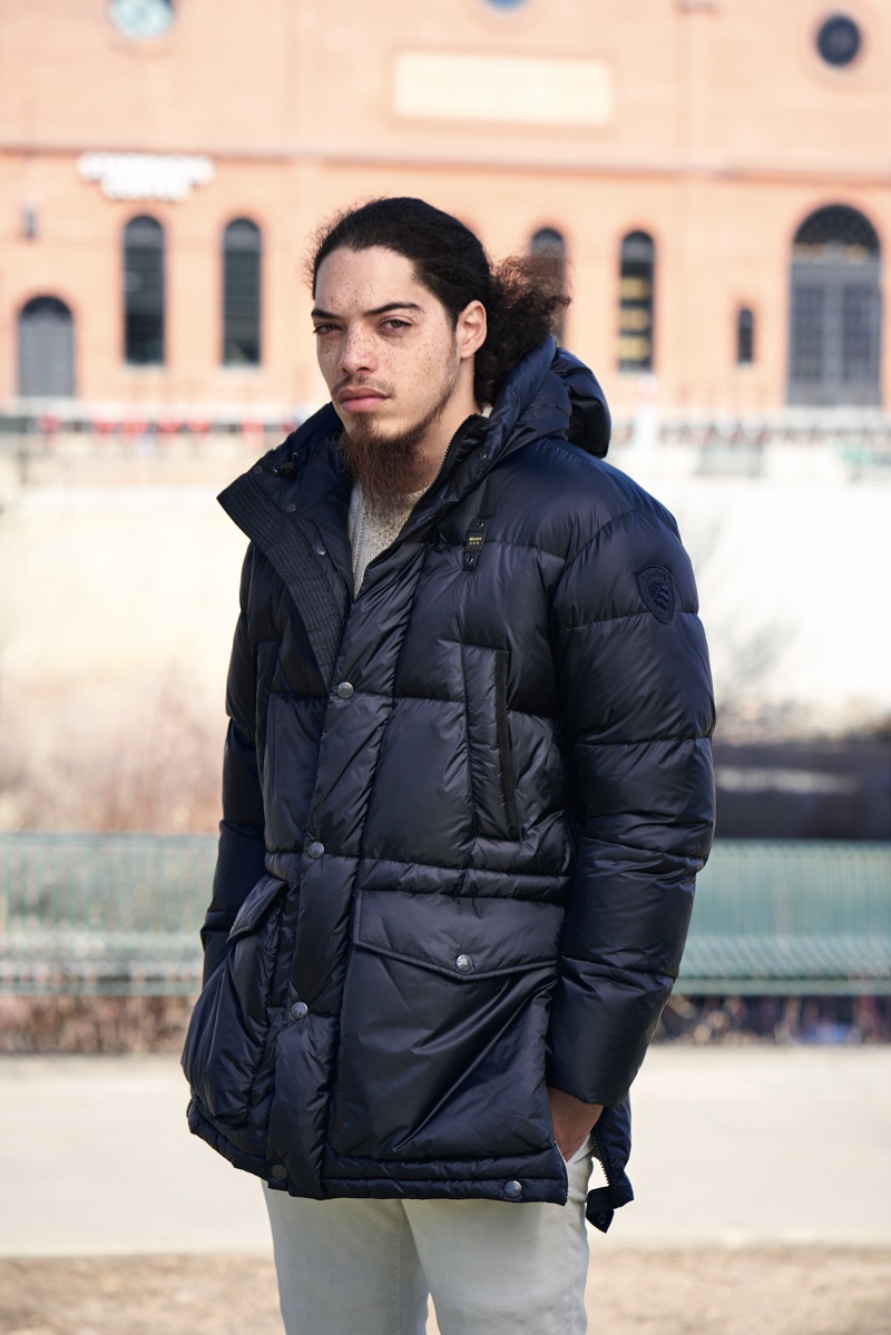 Heading to Denver, Colorado, Blauer USA introduces a local to its Robertson iridescent down jacket.