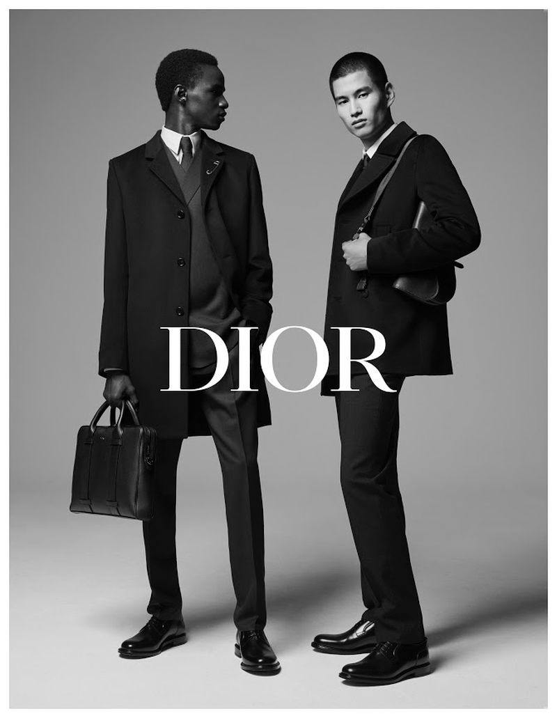 Malick Bodian and Kohei Takabatake suit up for Dior Men's fall-winter 2019 tailoring campaign.