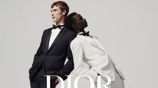 Clément Chabernaud and Malick Bodian front Dior Men's fall-winter 2019 tailoring campaign.