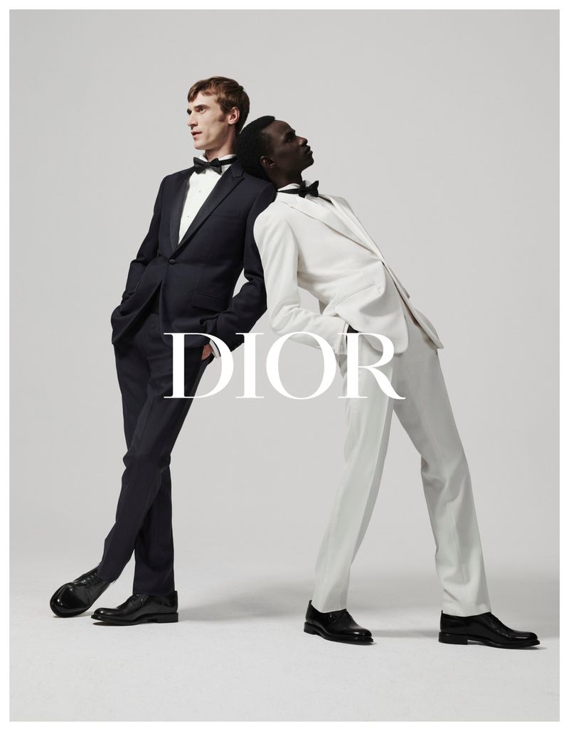 Clément Chabernaud and Malick Bodian front Dior Men's fall-winter 2019 tailoring campaign. 