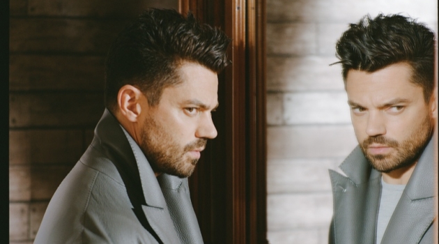Dominic Cooper Covers The Laterals, Talks 'Preacher' Connecting with The Laterals, Dominic Cooper dons a leather coat by Berluti with a Sunspel sweater.
