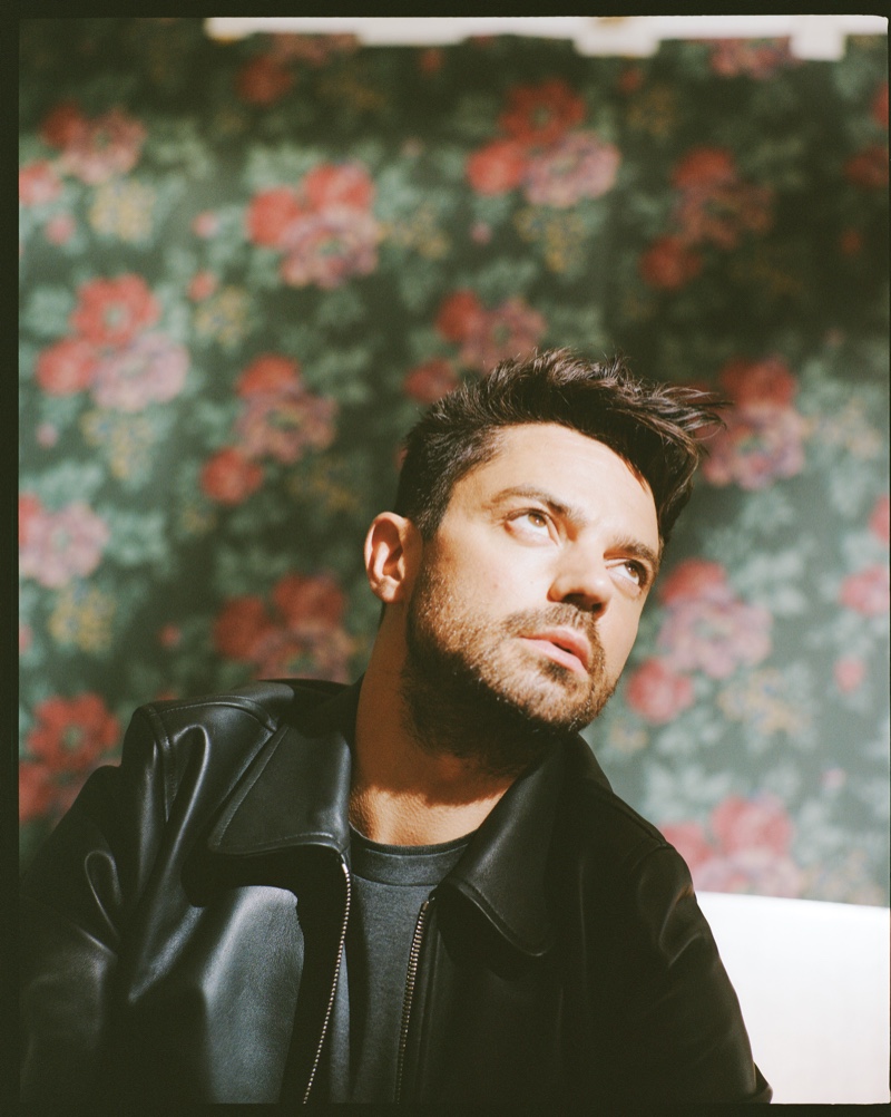 Kenny Ho styles Dominic Cooper in a Mr P leather jacket with a Canali t-shirt. » Dominic Cooper Covers The Laterals, Talks 'Preacher' Kenny Ho styles Dominic Cooper in a Mr P leather jacket with a Canali t-shirt.