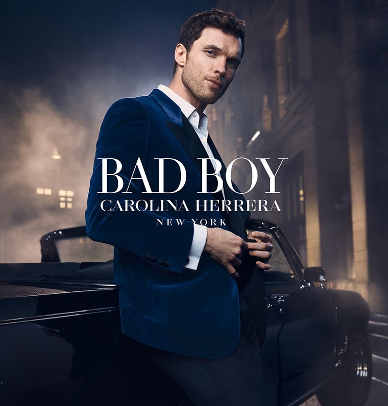 Ed Skrein stars in the fragrance campaign for Carolina Herrera Bad Boy.