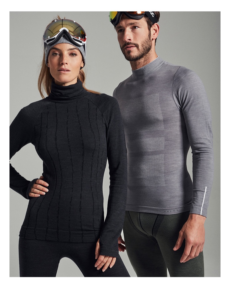 Aida Artiles and Parker Gregory wear Falke Sport.