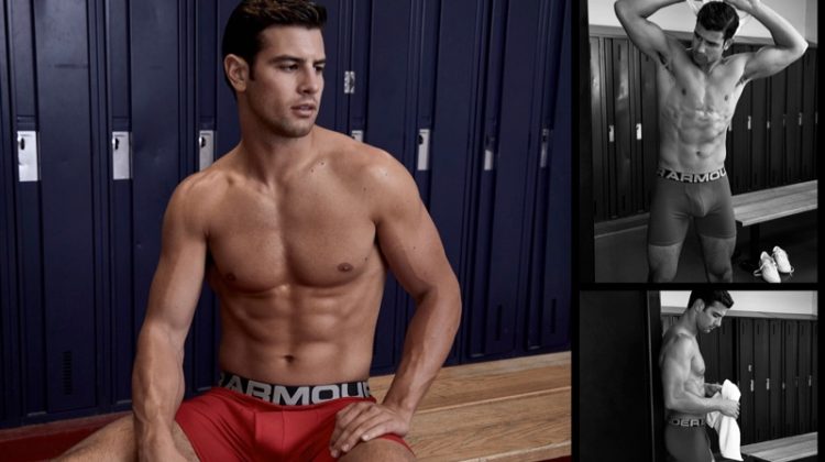 Gregory Vaughan photographs Franky Cammarata in Under Armour underwear.