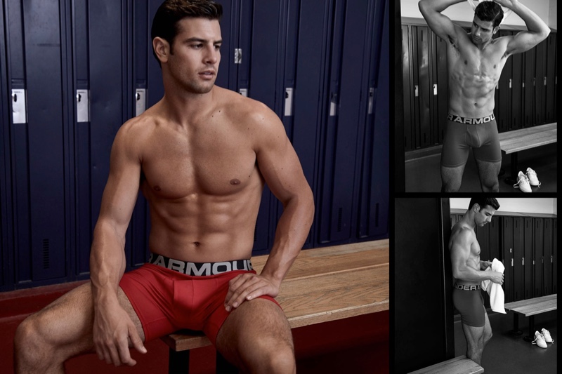 Gregory Vaughan photographs Franky Cammarata in Under Armour underwear.