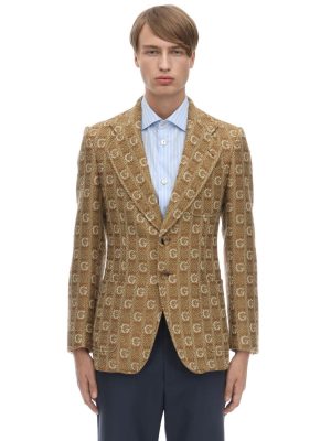 Gg Virgin Wool Jacquard Jacket Gg Virgin Wool Jacquard Jacket