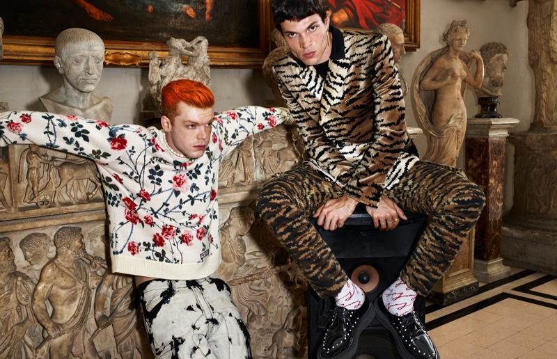 Cameron Monaghan and Luka Isaac star in the Giambattista Valli x H&M campaign.