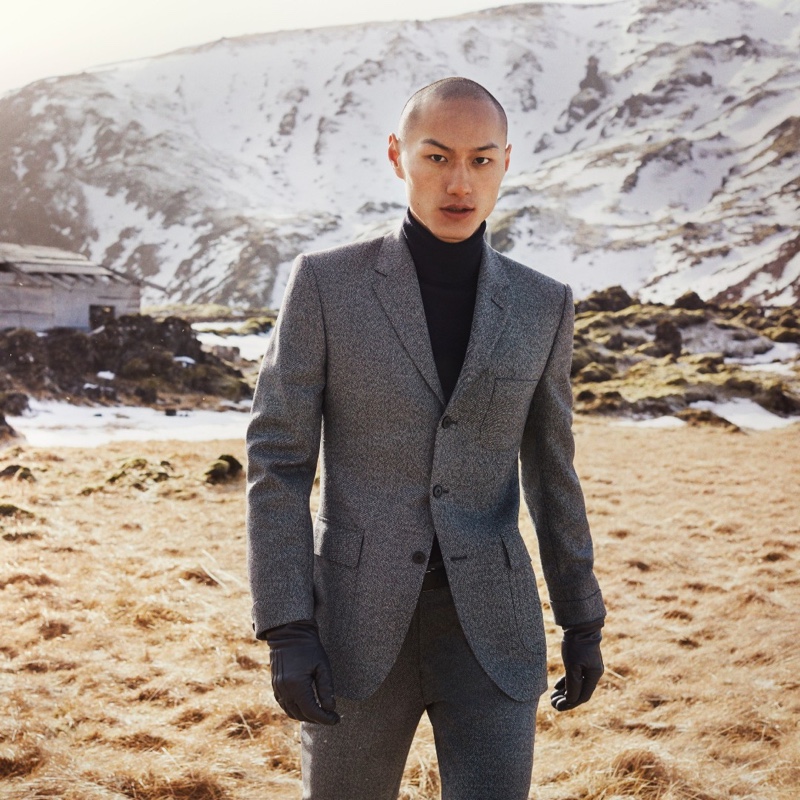 Chinese model Wei Qi stars in Gieves & Hawkes' fall-winter 2019 campaign.