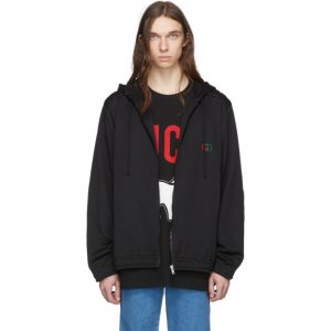 Gucci Black Logo Oversized Zip Hoodie Gucci Black Logo Oversized Zip Hoodie