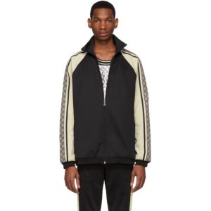 Gucci Black and Off-White Oversized Jersey Jacket Gucci Black and Off-White Oversized Jersey Jacket