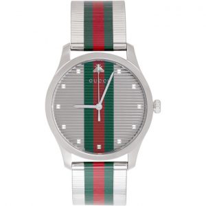 Gucci Silver G-Timeless Web Watch Gucci Silver G-Timeless Web Watch