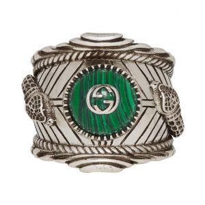 Gucci Silver and Green Gucci Garden Ring Gucci Silver and Green Gucci Garden Ring