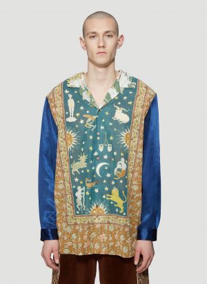 Gucci Zodiac-Print Shirt in Blue size IT - 52 Gucci Zodiac-Print Shirt in Blue size IT - 52