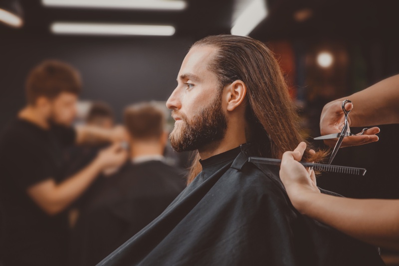 Guy Long Hair Salon Cutting Hair Comb