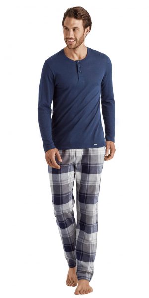 HANRO Thilo L/SLV Henley - Midnight S - 75716 HANRO Thilo L/SLV Henley - Midnight S - 75716