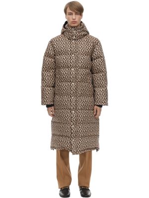 Hooded Logo Jacquard Down Coat Hooded Logo Jacquard Down Coat