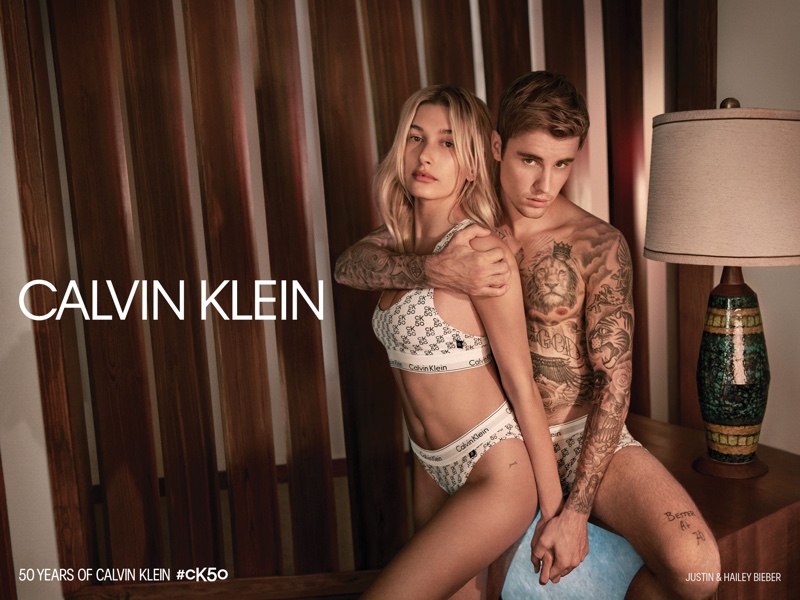 Hailey and Justin Bieber front Calvin Klein's new underwear campaign.