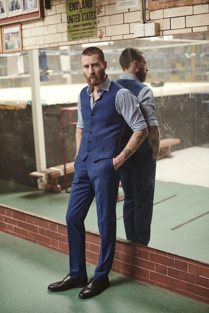 Designer Justin O'Shea appears in Mango's fall 2019 #BEanICON campaign.