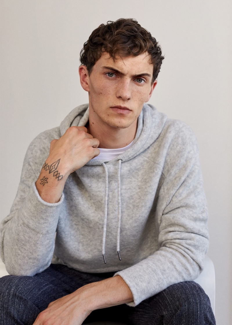Mango Man taps Luc Defont-Saviard to model effortless style from its fall 2019 men's collection.