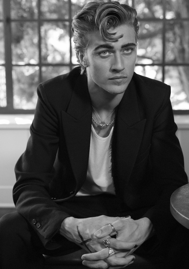 Lucky Blue Smith stars in an editorial for L'Officel Brasil.