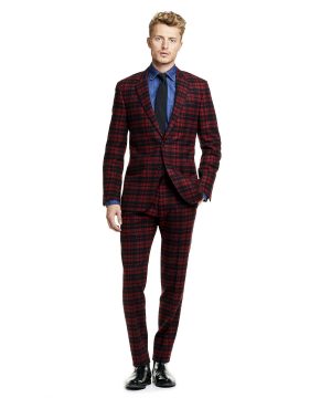 Made in USA Plaid Flannel Suit Jacket in Red Made in USA Plaid Flannel Suit Jacket in Red