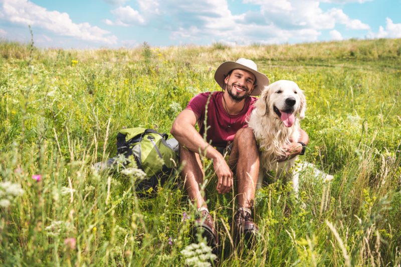 Man Nature with Dog
