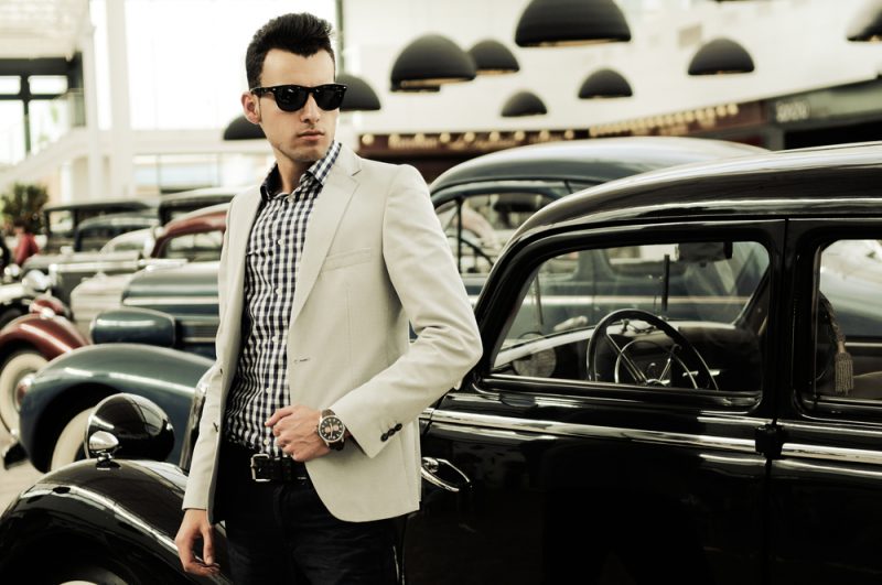 Man Stylish Lifestyle Photo Sunglasses Vintage Cars