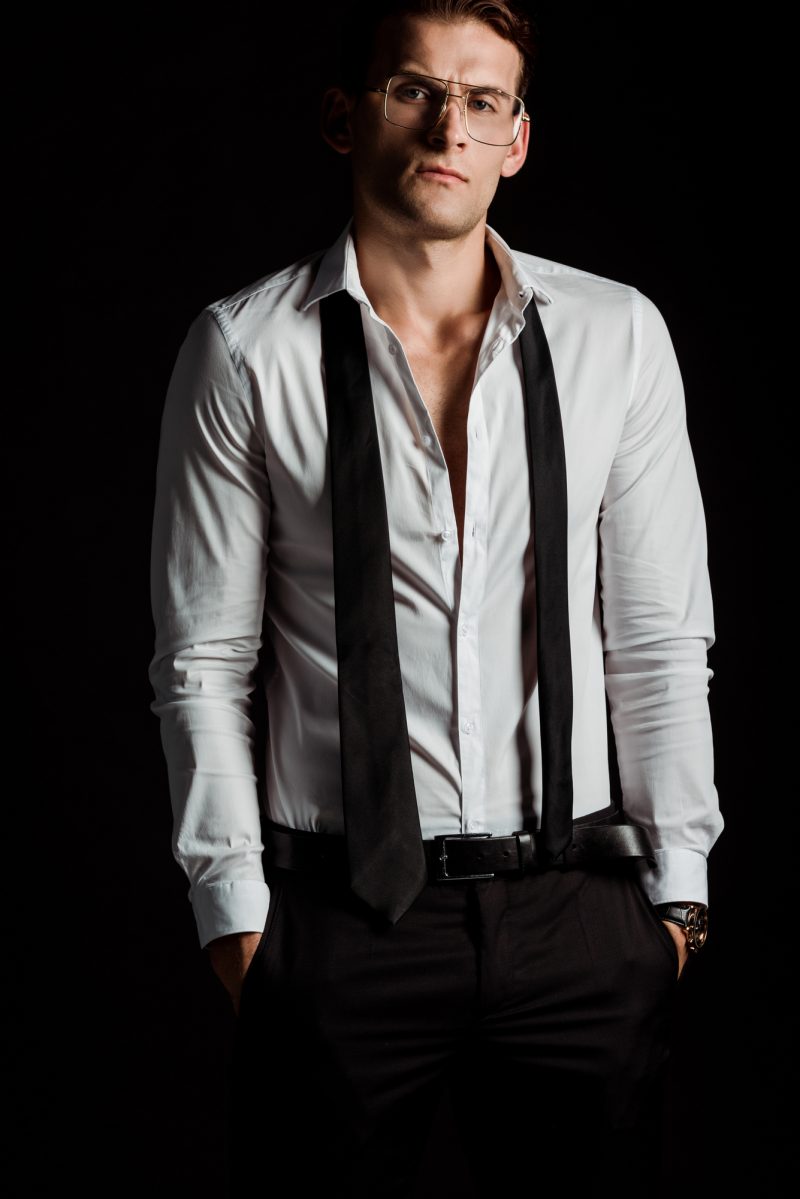 Man in Shirt and Tie with Glasses Man in Shirt and Tie with Glasses