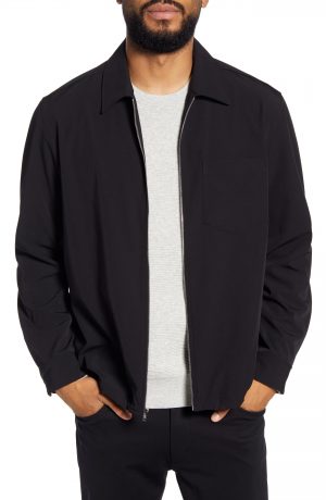 Men's Club Monaco Elas Lightweight Shirt Jacket, Size X-Small - Black Men's Club Monaco Elas Lightweight Shirt Jacket, Size X-Small - Black