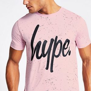 Mens Hype pink speckle print short sleeve T-shirt Mens Hype pink speckle print short sleeve T-shirt