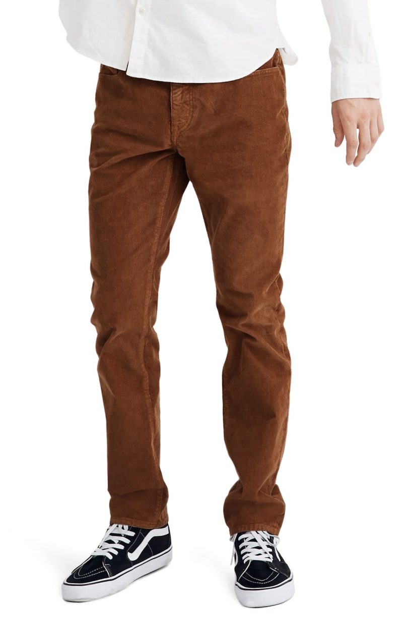 Men’s Madewell Corduroy Slim Jeans, Size 33 x 32 – Brown | The Fashionisto