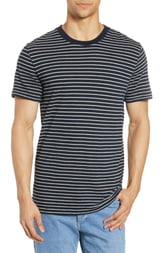 Men's Rag & Bone Railroad Slim Fit Stripe T-Shirt, Size X-Large - Blue Men's Rag & Bone Railroad Slim Fit Stripe T-Shirt, Size X-Large - Blue