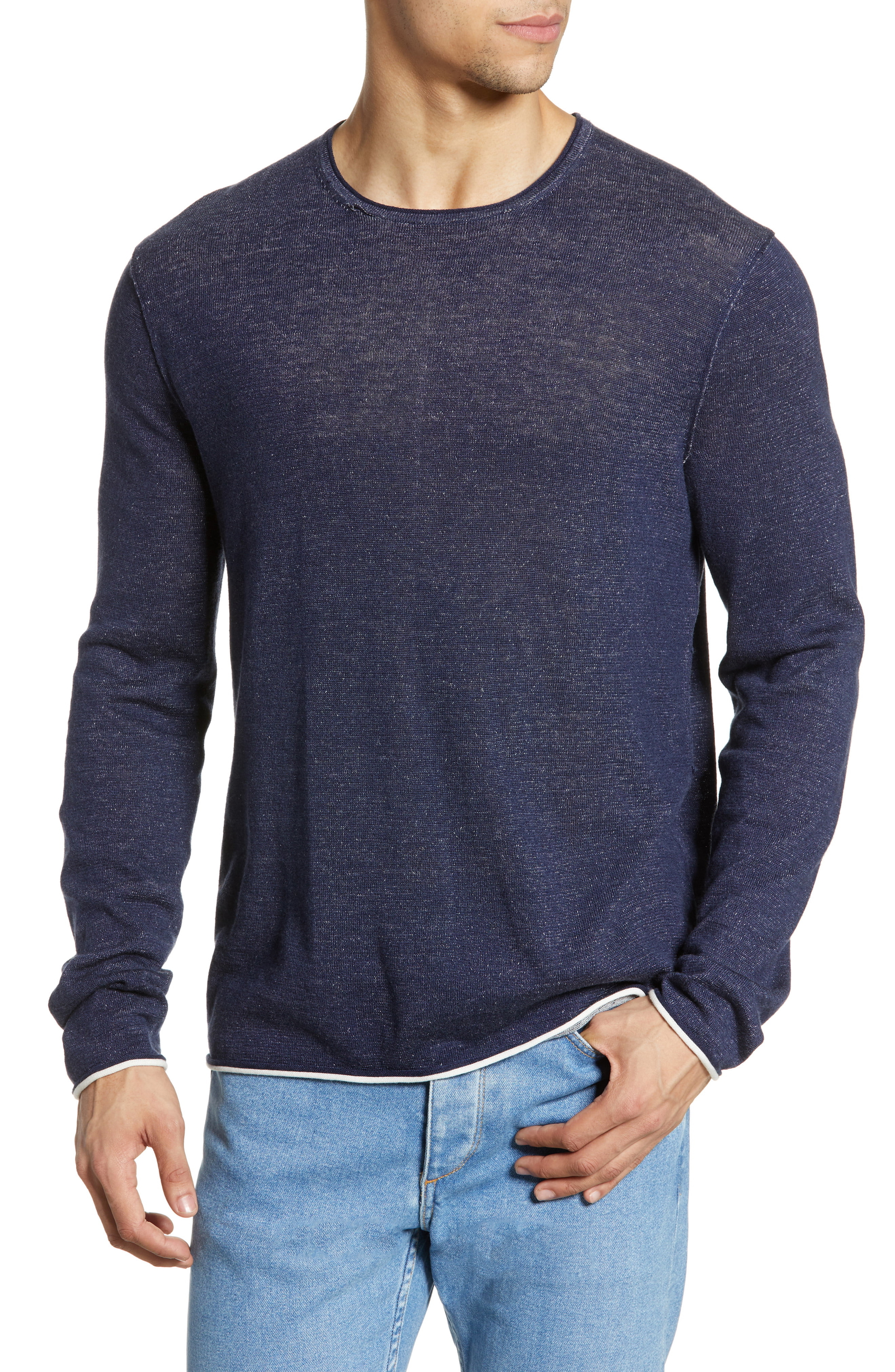 Men’s Rag & Bone Trent Crewneck Sweater, Size Medium – Blue | The ...