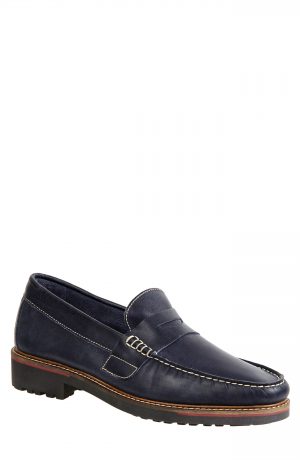 Men's Sandro Moscoloni Roland Penny Loafer, Size 10 D - Blue Men's Sandro Moscoloni Roland Penny Loafer, Size 10 D - Blue