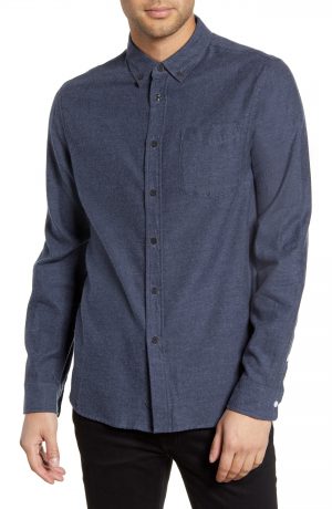 Men's Saturdays Nyc Crosby Button-Down Flannel Shirt, Size Small - Blue Men's Saturdays Nyc Crosby Button-Down Flannel Shirt, Size Small - Blue