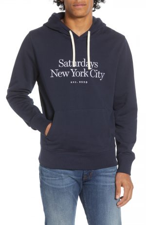 Men's Saturdays Nyc Ditch Miller Embroidered Pullover Hoodie, Size Small - Blue Men's Saturdays Nyc Ditch Miller Embroidered Pullover Hoodie, Size Small - Blue