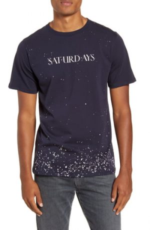 Men's Saturdays Nyc Saturdays Wash Logo Graphic T-Shirt, Size Small - Blue Men's Saturdays Nyc Saturdays Wash Logo Graphic T-Shirt, Size Small - Blue
