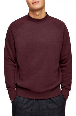Men's Topman Classic Crew Sweatshirt, Size Large - Burgundy Men's Topman Classic Crew Sweatshirt, Size Large - Burgundy