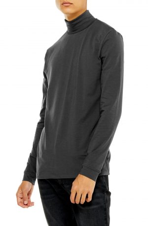 Men's Topman Classic Fit Long Sleeve Turtleneck Shirt, Size X-Small - Grey Men's Topman Classic Fit Long Sleeve Turtleneck Shirt, Size X-Small - Grey