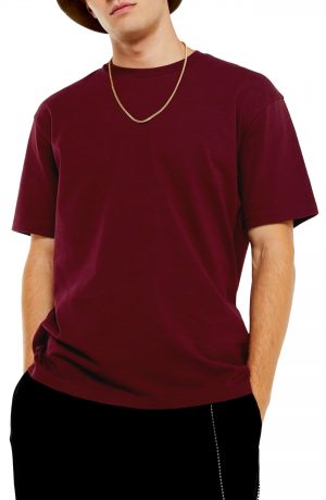 Men's Topman Oversize Fit T-Shirt, Size Large - Burgundy Men's Topman Oversize Fit T-Shirt, Size Large - Burgundy
