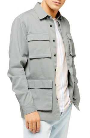 Men's Topman Sage Classic Fit Long Shirt Jacket, Size X-Small - Green Men's Topman Sage Classic Fit Long Shirt Jacket, Size X-Small - Green