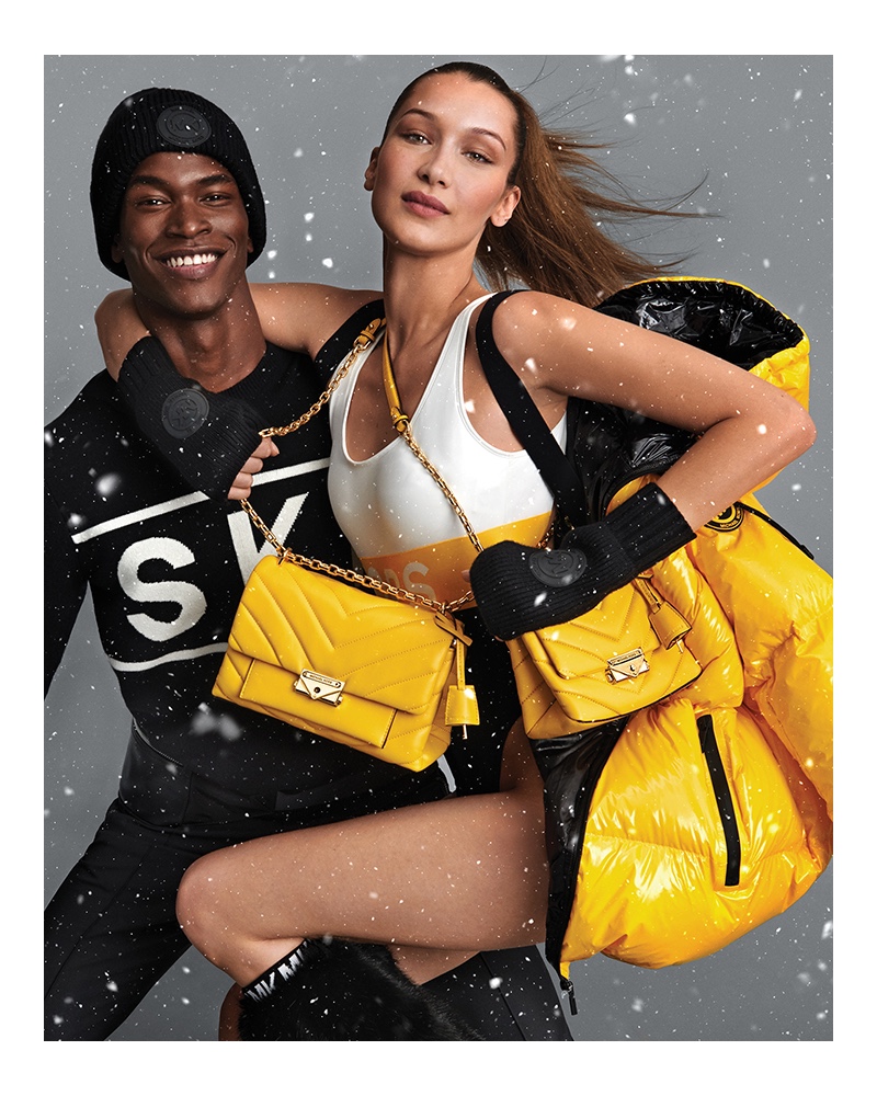 Models Salomon Diaz and Bella Hadid come together for the Michael by Michael Kors holiday 2019 campaign.