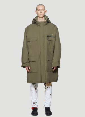 Off-White Removable Sleeve Parka Coat in Green size S Off-White Removable Sleeve Parka Coat in Green size S