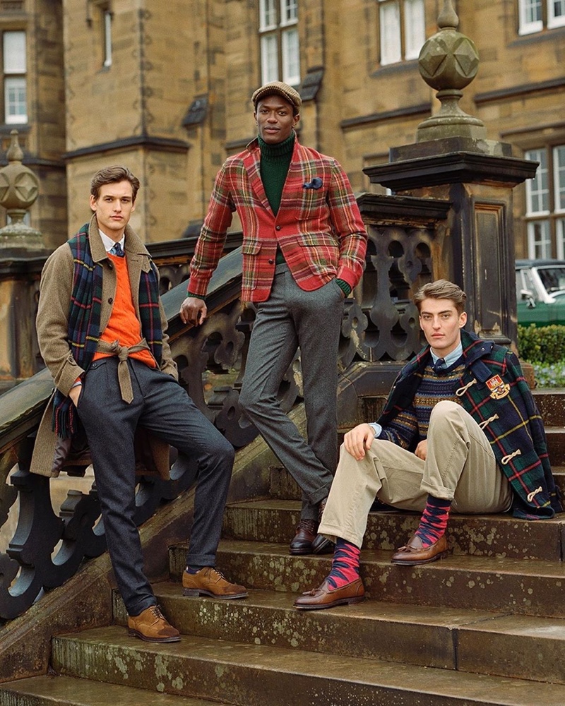 Models Jegor Venned, Hamid Onifade, and Angus Eaton travel to Scotland in POLO Ralph Lauren's fall-winter 2019 collection.