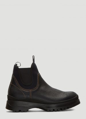 Prada Brixxen Leather and Neoprene Boots in Black size UK - 08 Prada Brixxen Leather and Neoprene Boots in Black size UK - 08