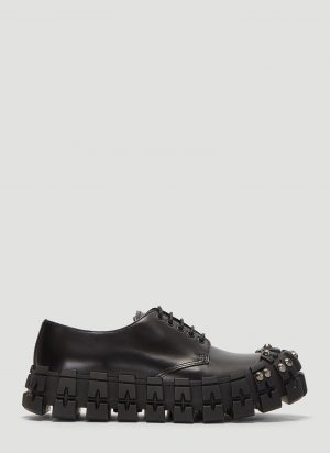 Prada Studded Brushed Leather Shoes in Black size UK - 09 Prada Studded Brushed Leather Shoes in Black size UK - 09