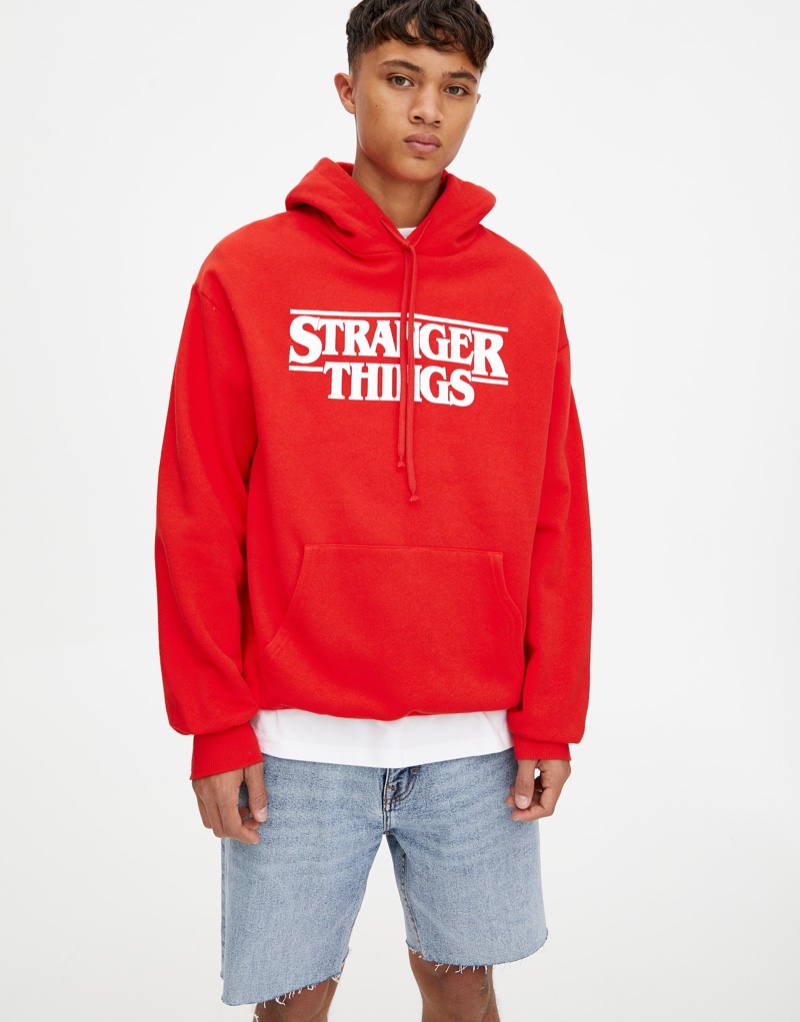 Pull and Bear Stranger Things Red Hoodie